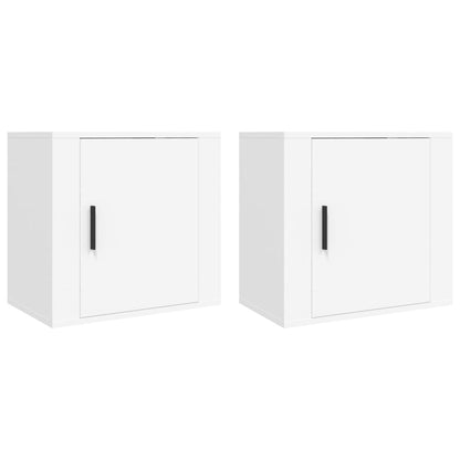 Tables de chevet murales 2 pcs Blanc 50x30x47 cm