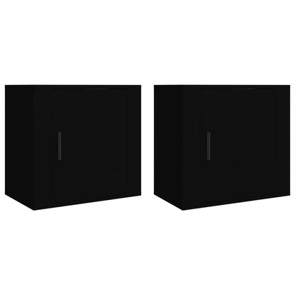 Tables de chevet murales 2 pcs Noir 50x30x47 cm