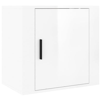 Tables de chevet murales 2 pcs Blanc brillant 50x30x47 cm