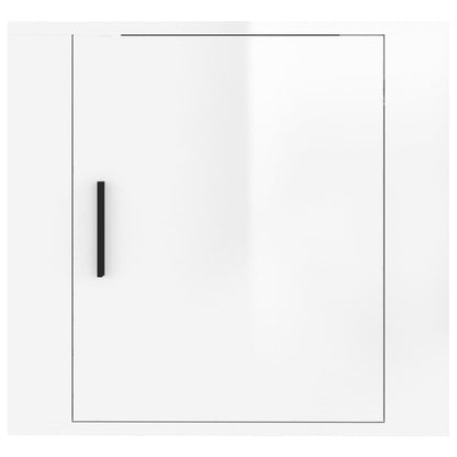 Tables de chevet murales 2 pcs Blanc brillant 50x30x47 cm