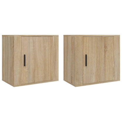 Tables de chevet murales 2 pcs Chêne sonoma 50x30x47 cm