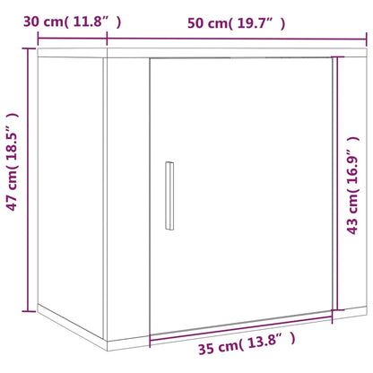 Table de chevet murale Chêne marron 50x30x47 cm