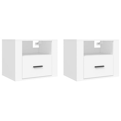 Tables de chevet murales 2 pcs Blanc 50x36x40 cm