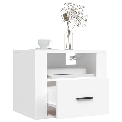 Tables de chevet murales 2 pcs Blanc 50x36x40 cm