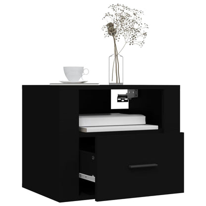 Tables de chevet murales 2 pcs Noir 50x36x40 cm