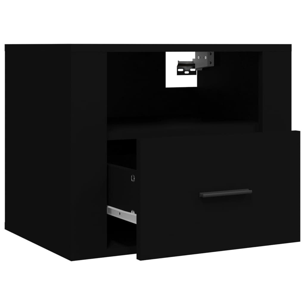 Tables de chevet murales 2 pcs Noir 50x36x40 cm