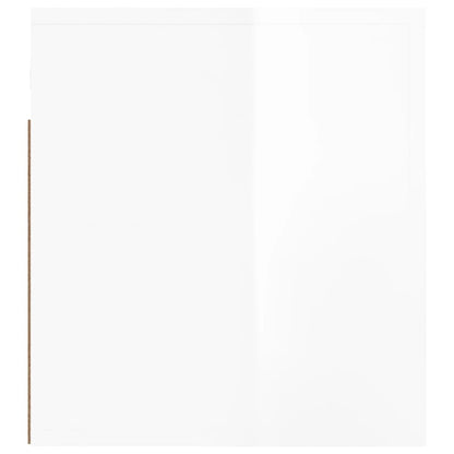 Tables de chevet murales 2 pcs Blanc brillant 50x36x40 cm