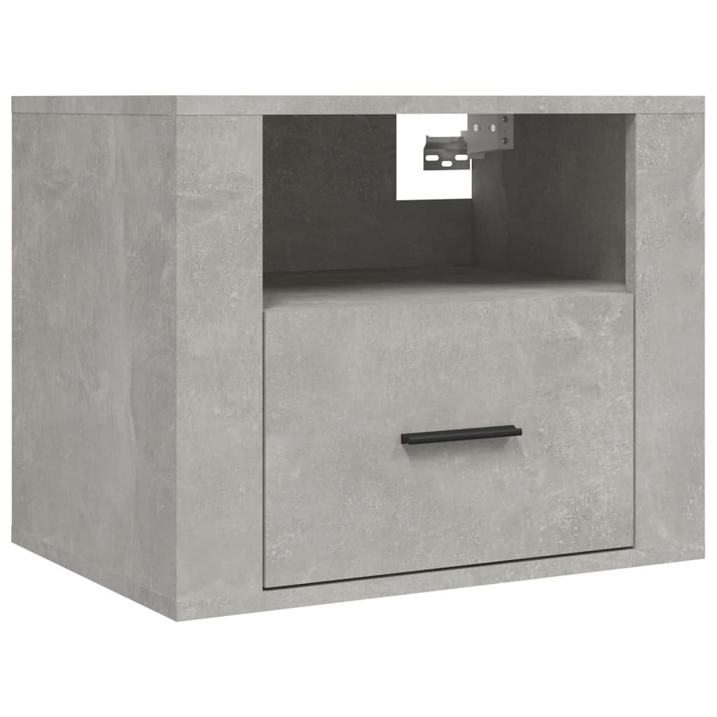 Table de chevet murale Gris béton 50x36x40 cm