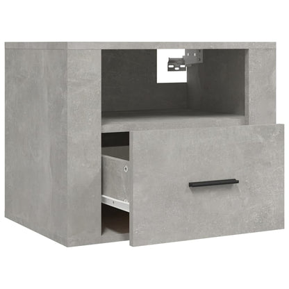 Table de chevet murale Gris béton 50x36x40 cm