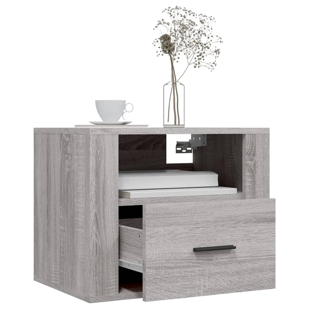 Tables de chevet murales 2 pcs Sonoma gris 50x36x40 cm