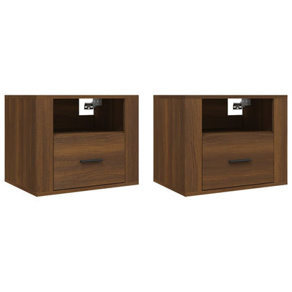 Tables de chevet murales 2 pcs Chêne marron 50x36x40 cm