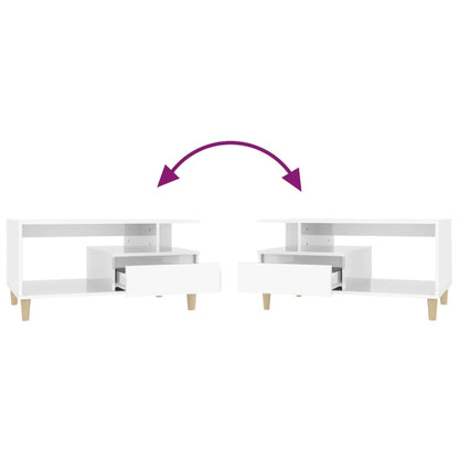 Table basse Blanc brillant 90x49x45 cm Bois d'ingénierie