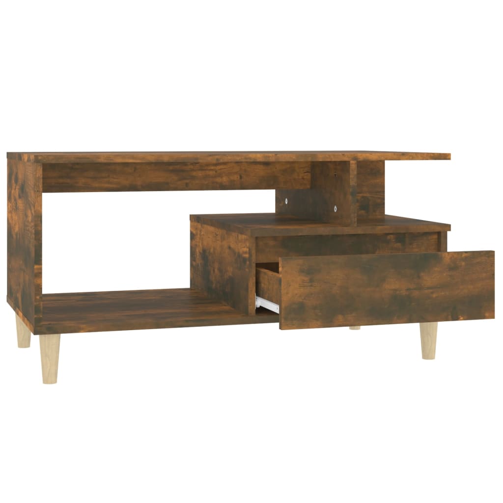 Table basse Chêne fumé 90x49x45 cm Bois d'ingénierie