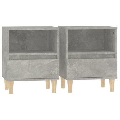 Tables de chevet 2 pcs Gris béton 40x35x50 cm