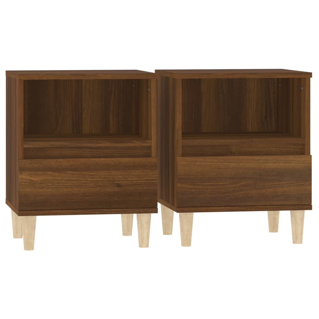 Tables de chevet 2 pcs Chêne marron 40x35x50 cm