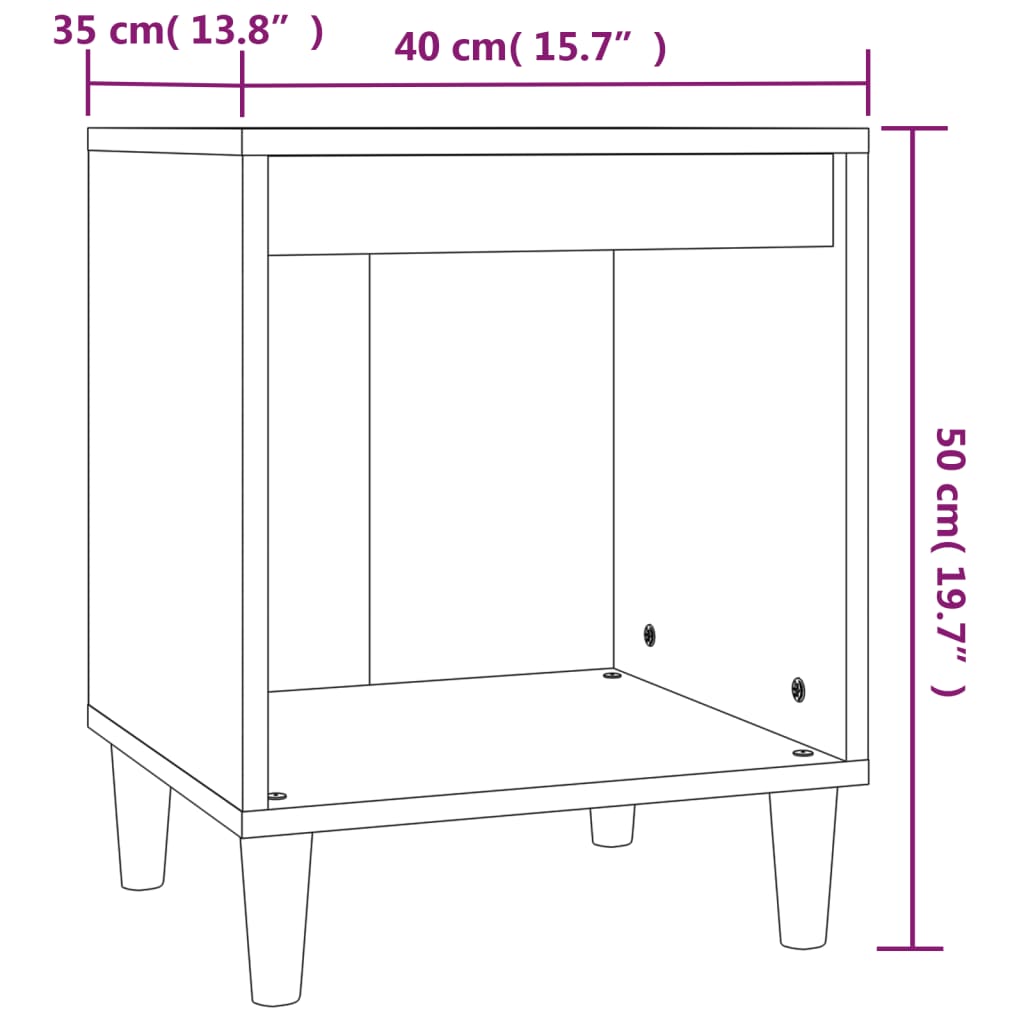 Table de chevet Blanc 40x35x50 cm Bois d’ingénierie