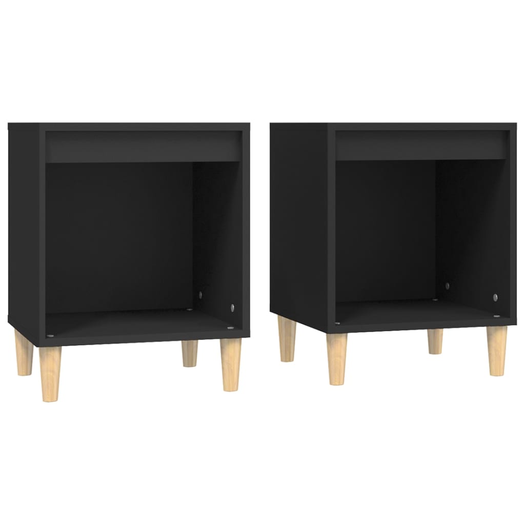 Tables de chevet 2 pcs Noir 40x35x50 cm