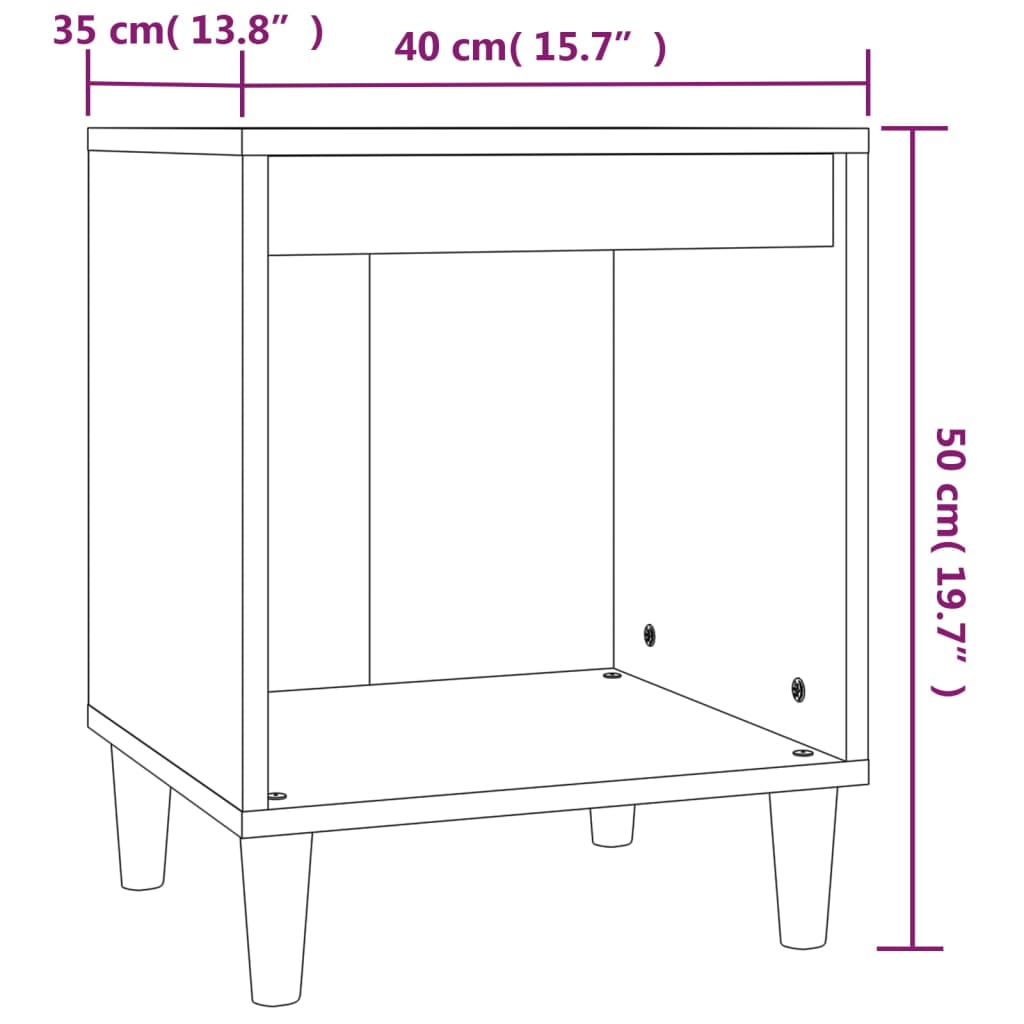 Tables de chevet 2 pcs Noir 40x35x50 cm