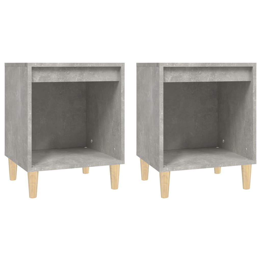 Tables de chevet 2 pcs Gris béton 40x35x50 cm