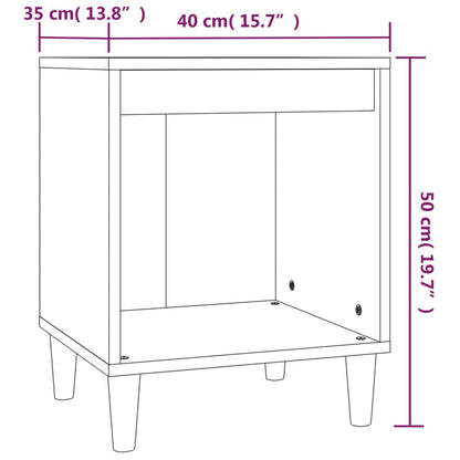 Table de chevet Chêne marron 40x35x50 cm