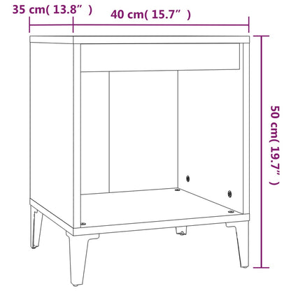 Table de chevet Blanc 40x35x50 cm