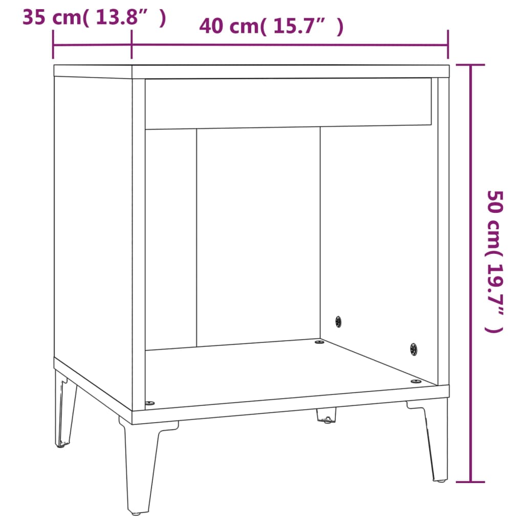 Tables de chevet 2 pcs Noir 40x35x50 cm