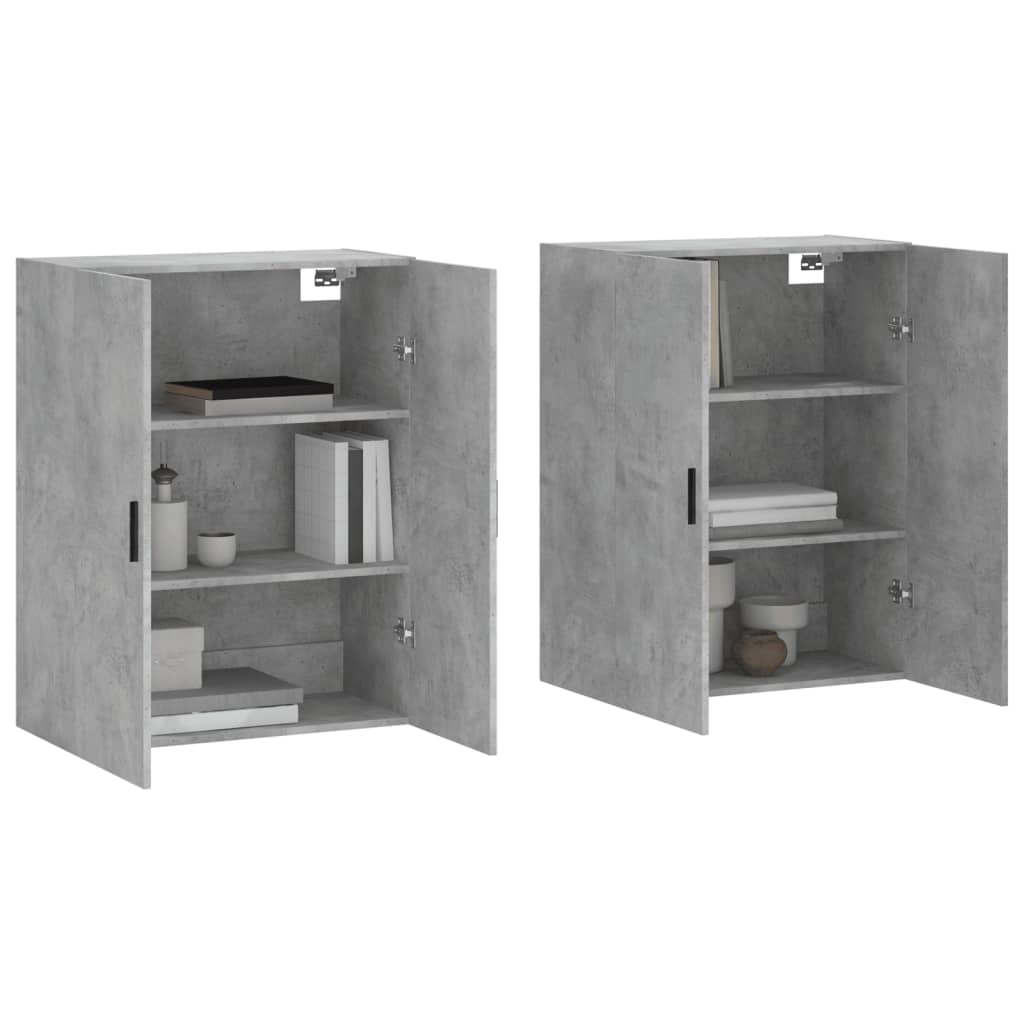 Armoires murales 2 pcs gris béton 69,5x34x90 cm