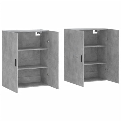 Armoires murales 2 pcs gris béton 69,5x34x90 cm