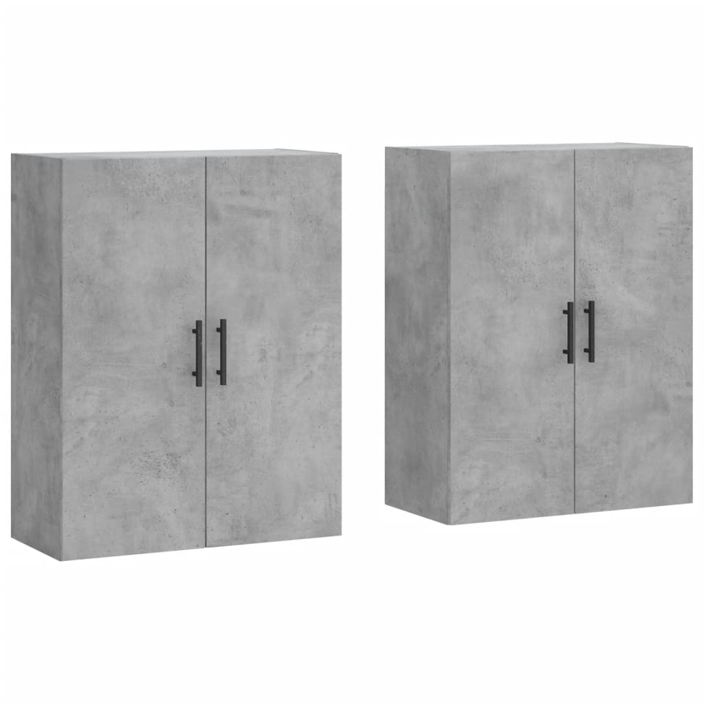 Armoires murales 2 pcs gris béton 69,5x34x90 cm