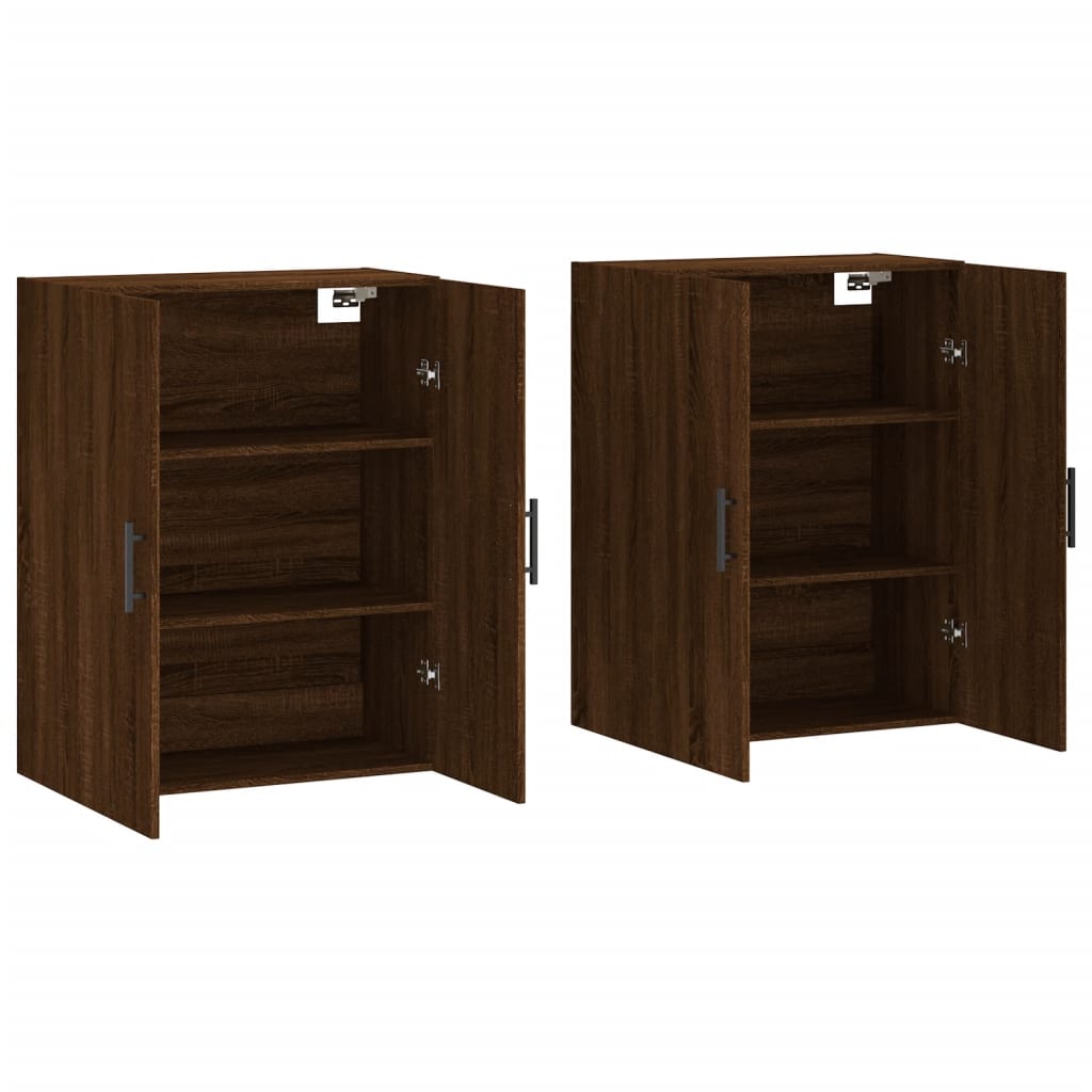 Armoires murales 2 pcs chêne marron 69,5x34x90 cm