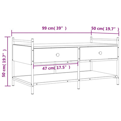 Table basse chêne sonoma 99x50x50 cm bois d'ingénierie