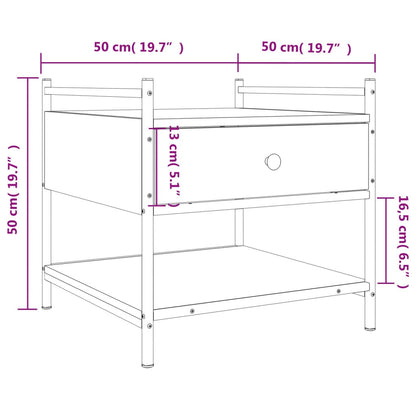 Table basse chêne sonoma 50x50x50 cm bois d'ingénierie