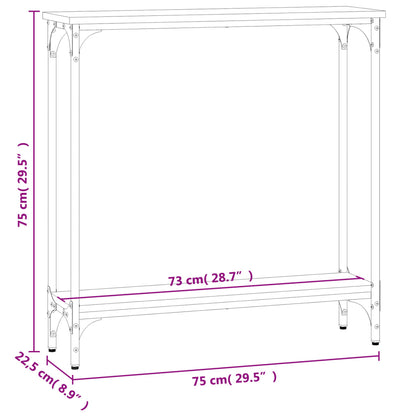 Table console sonoma gris 75x22,5x75 cm bois d'ingénierie