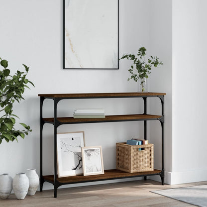 Table console chêne marron 100x29x75 cm bois d'ingénierie