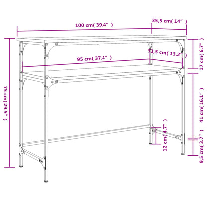 Table console chêne sonoma 100x35,5x75 cm bois d'ingénierie