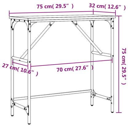 Table console noir 75x32x75 cm bois d'ingénierie