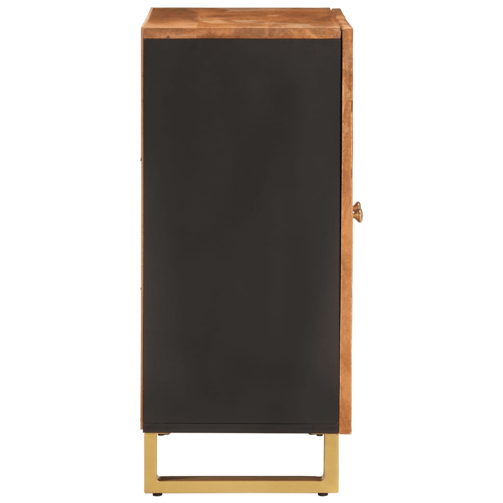 Armoire latérale marron et noir 60x33,5x75 cm bois de manguier