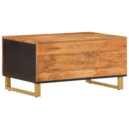 Table basse marron et noir 80x50x40 cm bois de massif manguier