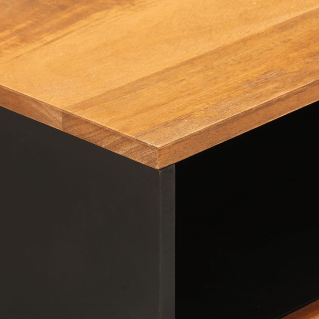 Table de chevet marron et noir 50x33x60 cm bois manguier solide