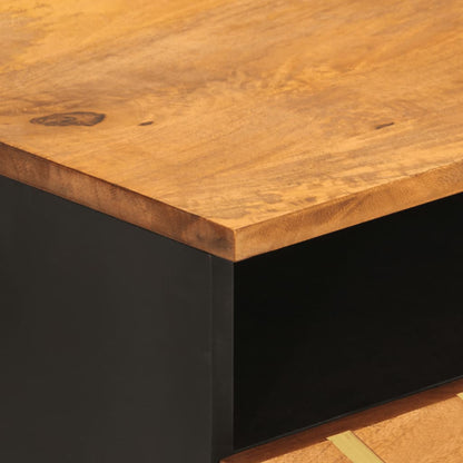 Table basse marron et noir 80x54x40 cm bois de massif manguier