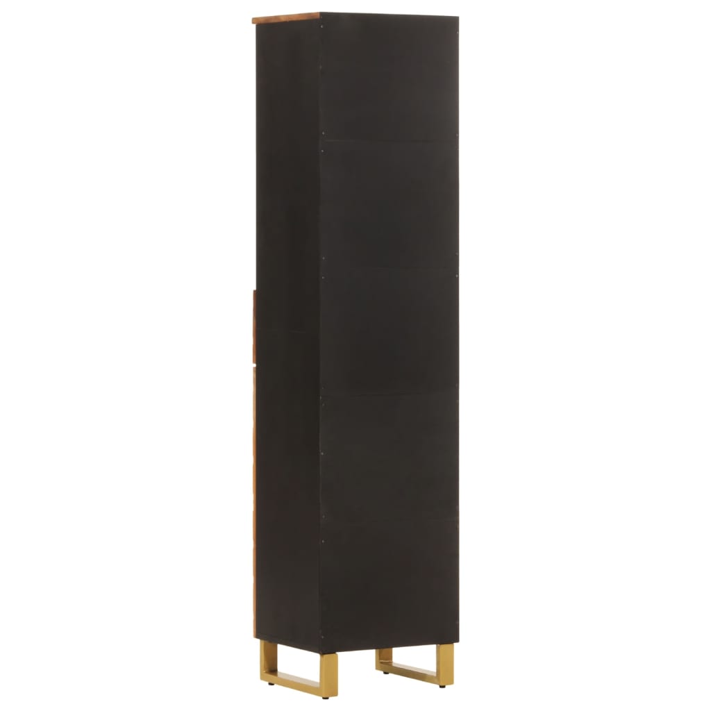 Armoire bain marron et noir 38x33,5x160 cm bois massif manguier