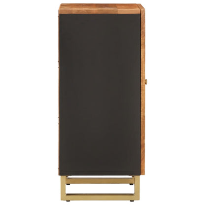 Armoire latérale marron et noir 40x33,5x75 cm bois de manguier