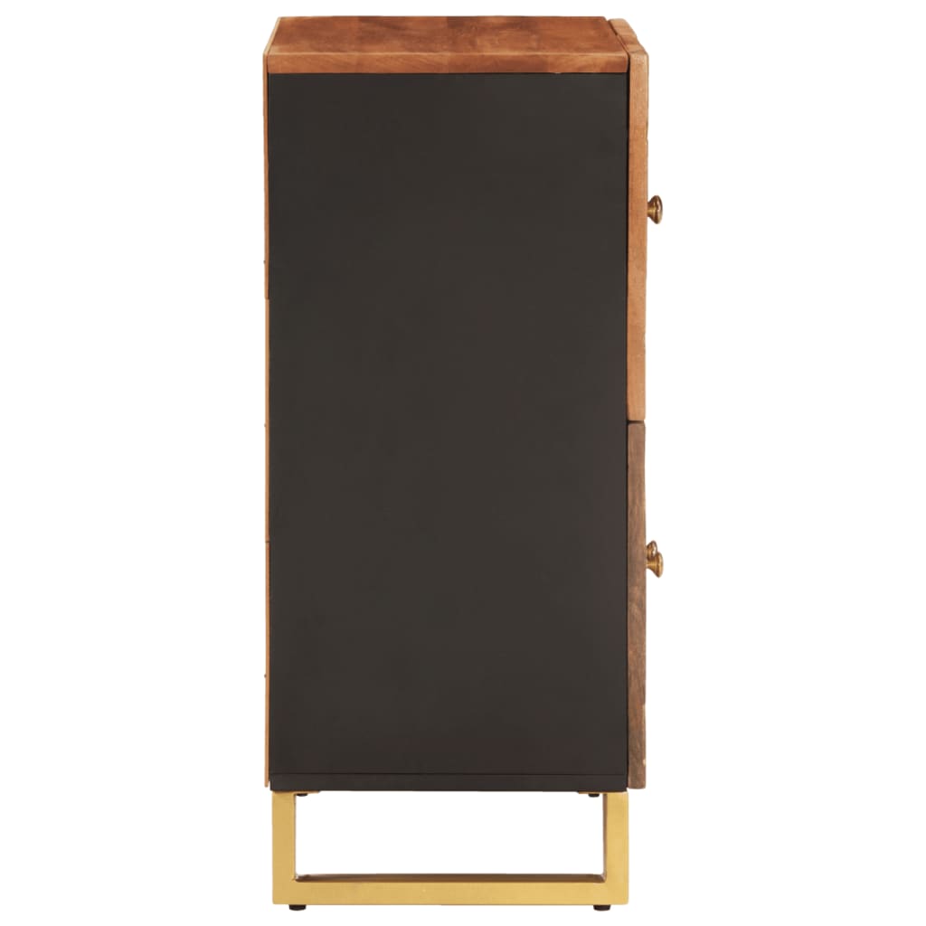 Armoire latérale marron et noir 60x33,5x75 cm bois de manguier