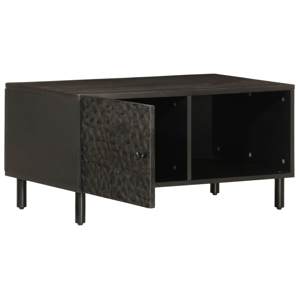 Table basse noir 80x50x40 cm bois massif de manguier