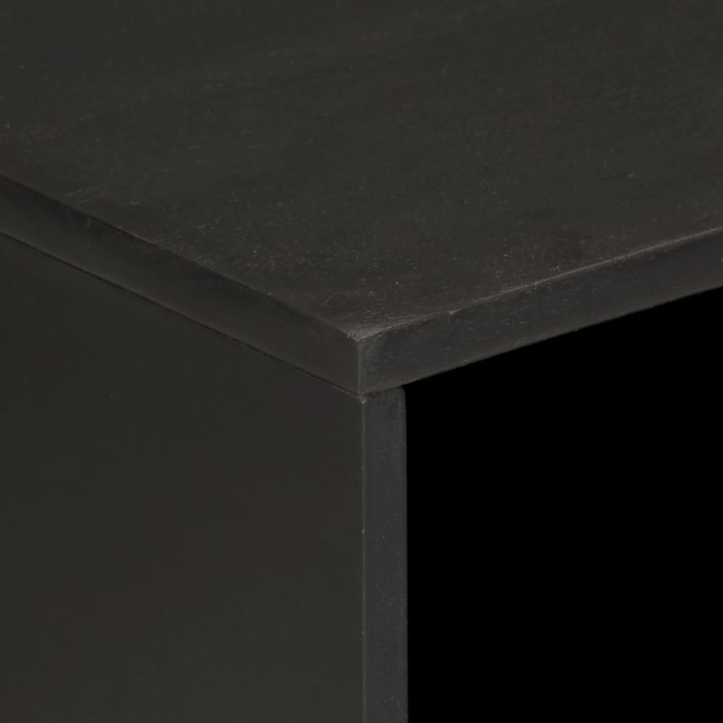 Table de chevet noir 50x33x60 cm bois de manguier massif