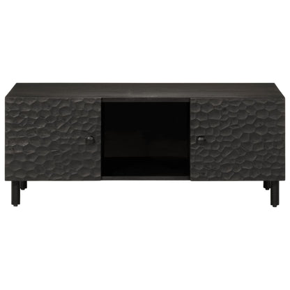 Table basse noir 100x54x40 cm bois massif de manguier