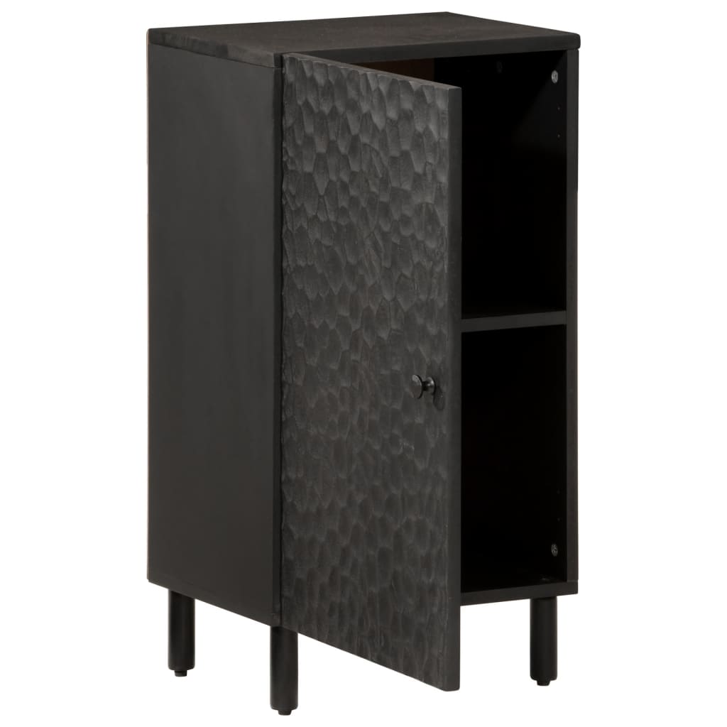 Armoire latérale noir 40x33x75 cm bois massif de manguier