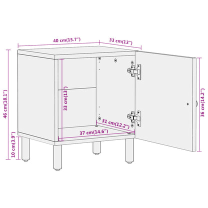 Table de chevet 40x33x46 cm Bois de manguier solide