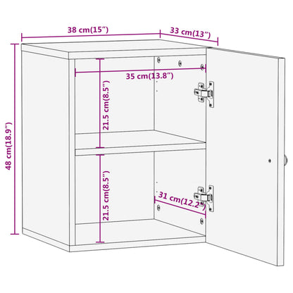 Armoire de salle de bain murale 38x33x48cm bois massif manguier