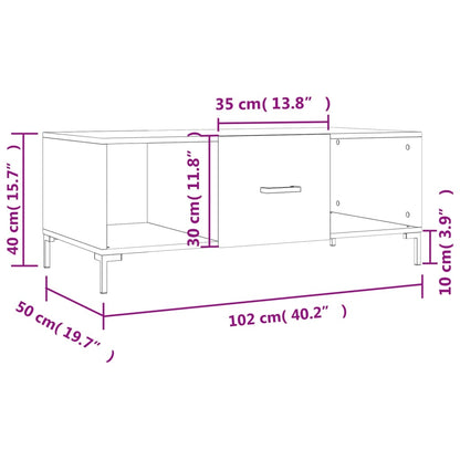 Table basse chêne sonoma 102x50x40 cm bois d'ingénierie